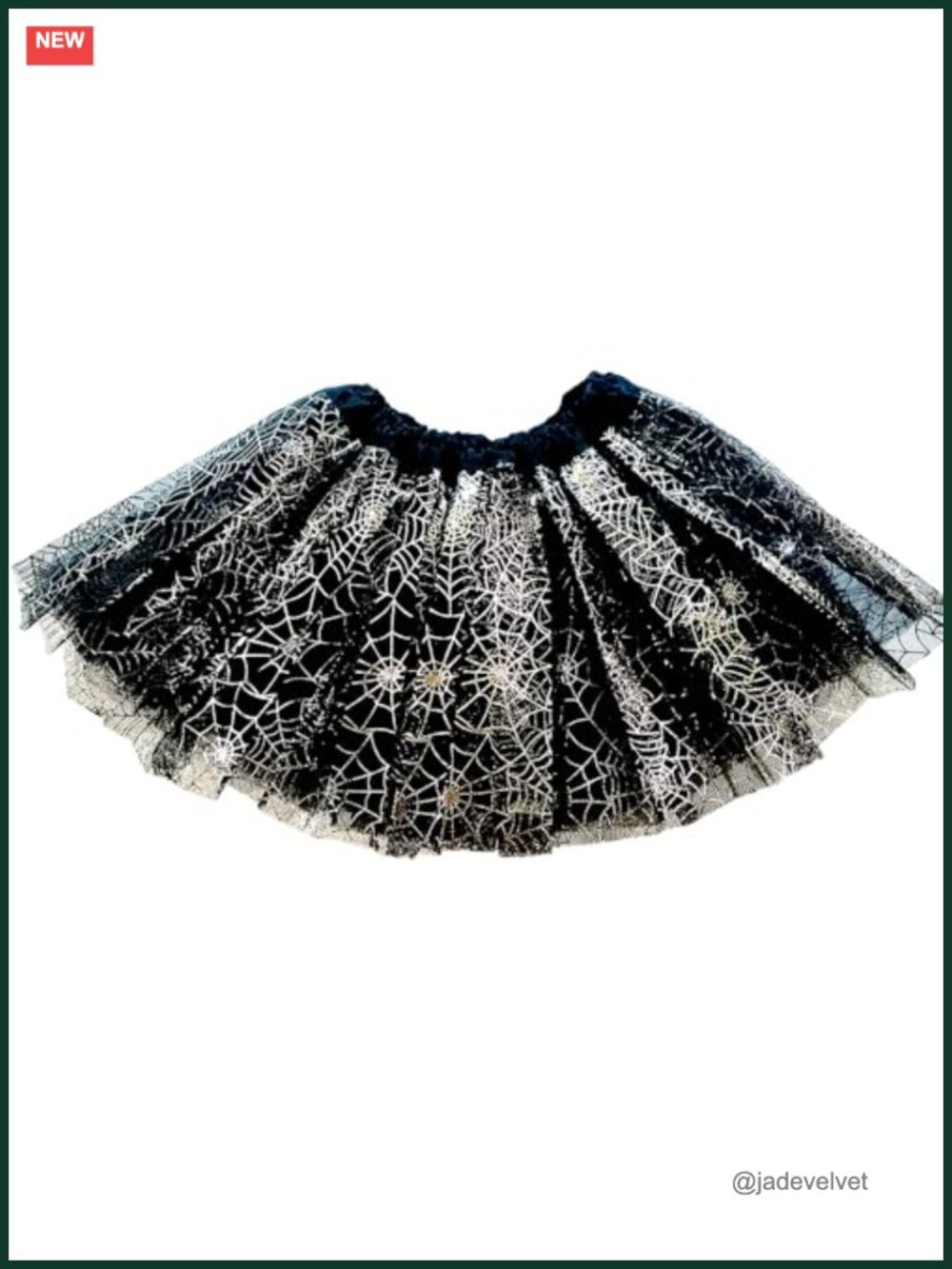 Halloween Themed Tutu Skirt with Spider Web & Bat Design